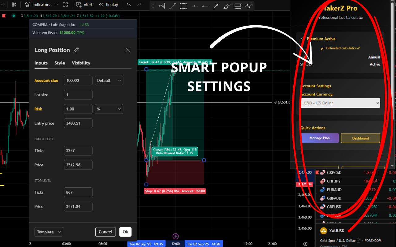 TakerZ Pro Chrome Extension popup showing professional interface and premium features